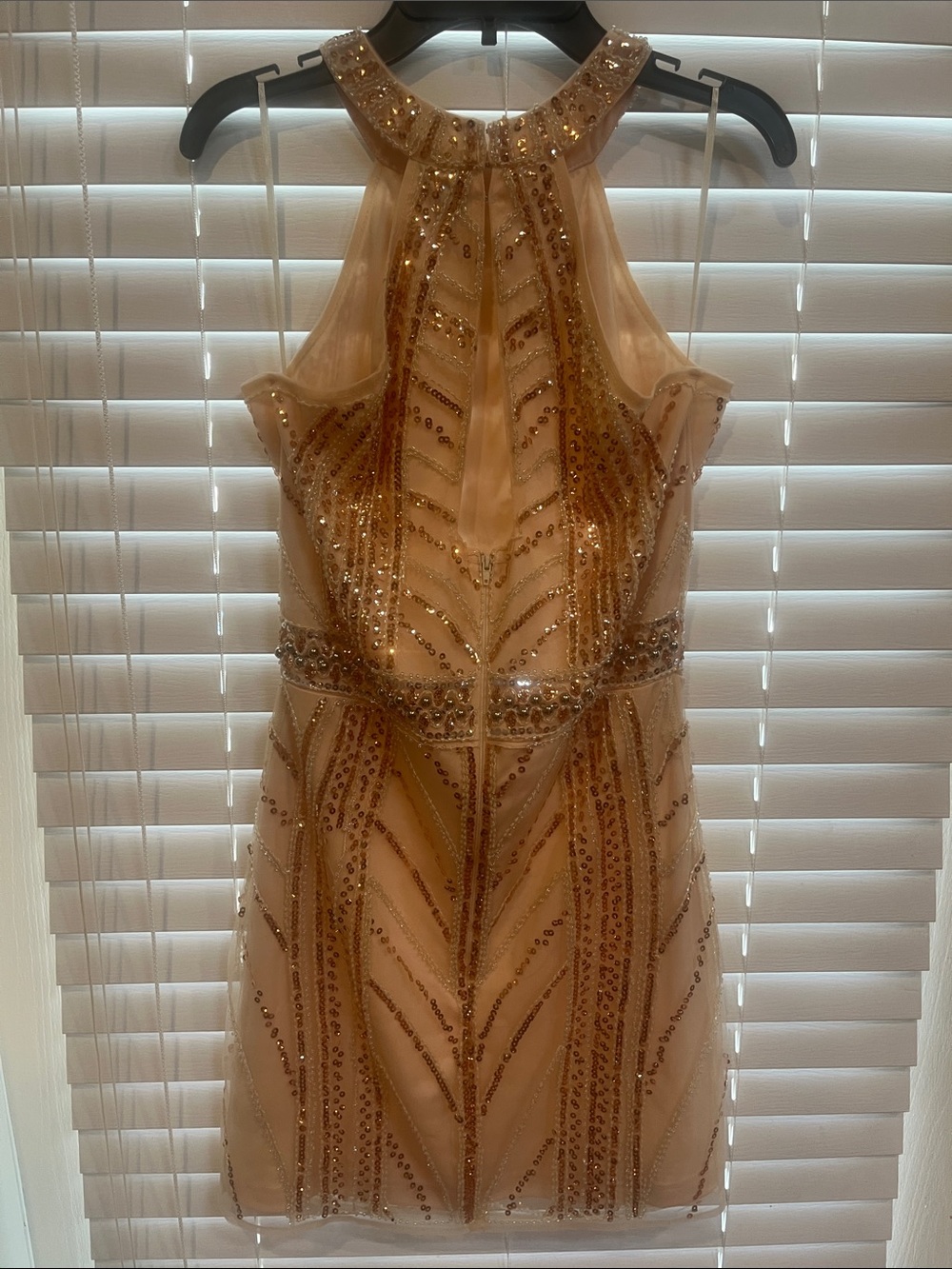 Windsor Gold Sequin High-Neck Mini Dress - Picture 5 of 7